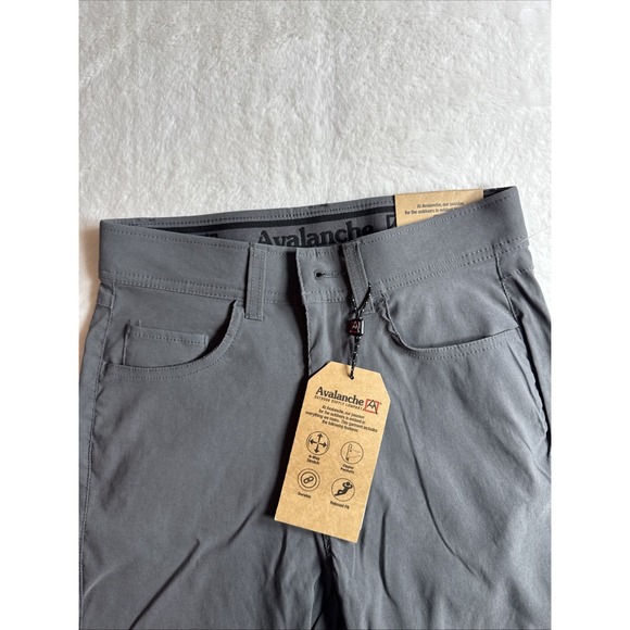 Avalanche Woven Stretch Pant 4 Way Relax Fit Flex Waist Men's Pant Gray 30 X 32 - Picture 3 of 9